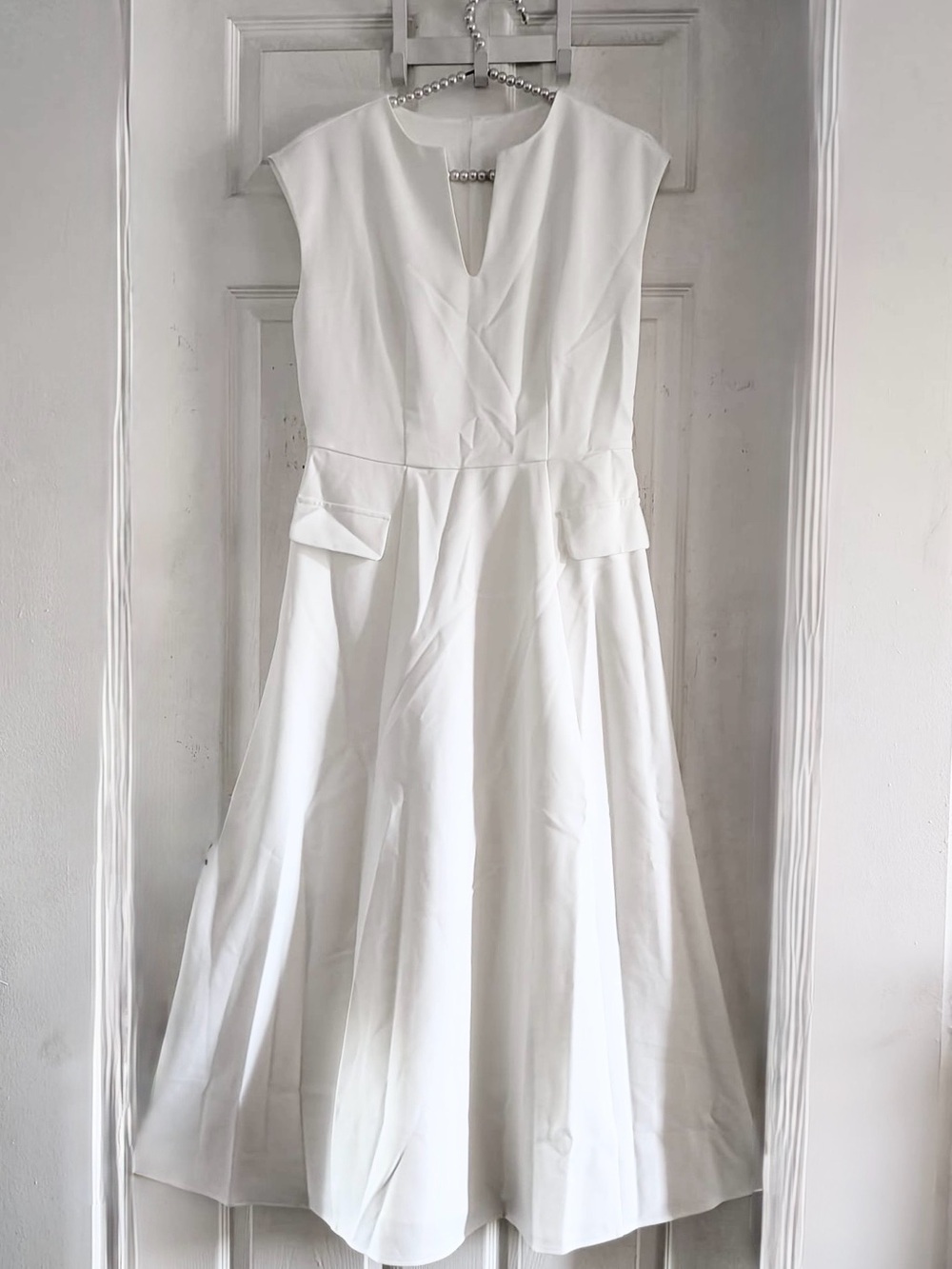 Commense V Neck Cap Sleeve Midi Dress - Picture 5 of 11